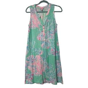 Lilly Pulitzer Essie Dress Minty Fresh Fansea Green Pink Size Small